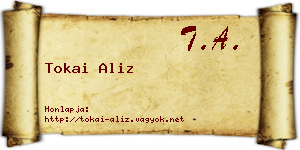 Tokai Aliz névjegykártya
